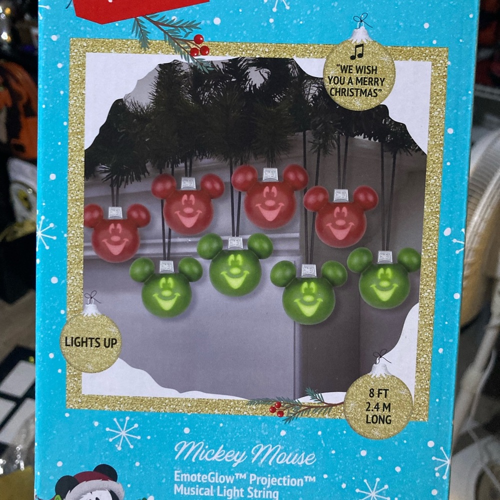 Disney Holiday String Lights Red and Green